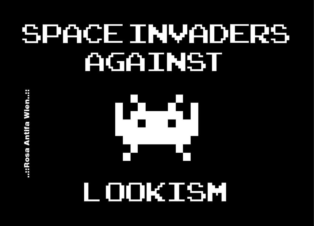Sticker Space Invaders against Lookism